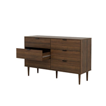 טען את התמונה לגלריה , קומודה שש מגירות אגוז מגירה פתוחה