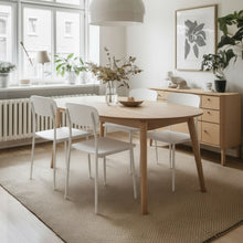 טען את התמונה לגלריה , רביעית כיסאות פינת אוכל מודרנים ציפוי PVC בצבע לבן