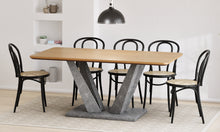טען את התמונה לגלריה , שולחן פינת אוכל מודרנית בגוון אלון ורגליים בצבע בטון ב-2 גדלים לבחירה
