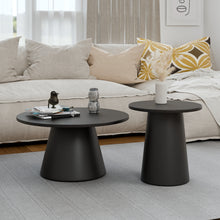 טען את התמונה לגלריה , זוג שולחנות מודרניים בצבע שחור