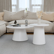 טען את התמונה לגלריה , זוג שולחנות מודרניים בצבע לבן