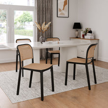 טען את התמונה לגלריה , רביעית כיסאות שחור דמוי ראטן