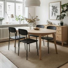 טען את התמונה לגלריה , רביעית כיסאות פינת אוכל מודרנים ציפוי PVC בצבע שחור