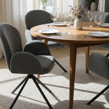 טען את התמונה לגלריה , רביעית כיסאות פינת אוכל מסתובבים באפור מבט מקרוב