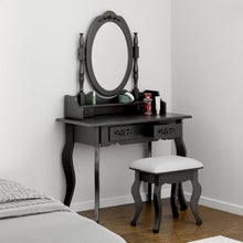 טען את התמונה לגלריה , שידת איפור בסגנון וינטאג' מרהיבה כולל כיסא בשני צבעים לבחירה