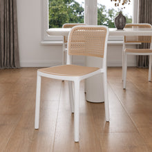 טען את התמונה לגלריה , כיסא פנים וחוץ לבן דמוי ראטן