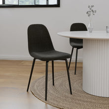 טען את התמונה לגלריה , כיסא לפינת אוכל בריפוד בד שחור