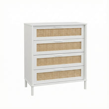 טען את התמונה לגלריה , קומודת ארבע מגירות בסגנון ראטן