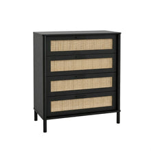 טען את התמונה לגלריה , קומודת ארבע מגירות בסגנון ראטן