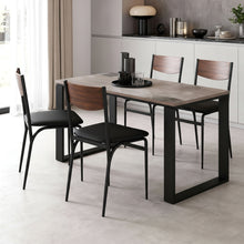 טען את התמונה לגלריה , רביעית כיסאות פינת אוכל מרופדים בצבע שחור