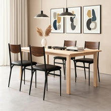 טען את התמונה לגלריה , רביעית כיסאות פינת אוכל מרופדים בצבע שחור