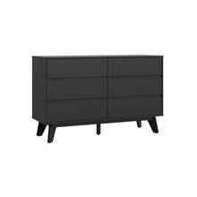 טען את התמונה לגלריה , קומודת שש מגירות מודרנית בשחור
