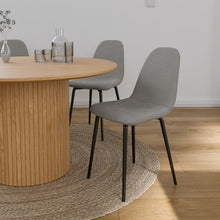 טען את התמונה לגלריה , כיסא לפינת אוכל בריפוד בד אפור