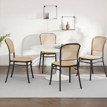 טען את התמונה לגלריה , רביעיית כסאות פנים וחוץ בשילוב דמוי ראטן שני צבעים לבחירה שחור