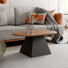 טען את התמונה לגלריה , שולחן סלון אליפטי-סטייל מודרני אלון