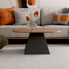 טען את התמונה לגלריה , שולחן סלון אליפטי-סטייל מודרני אלון