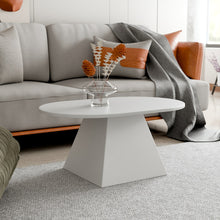 טען את התמונה לגלריה , שולחן סלון אליפטי-סטייל מודרני לבן