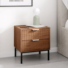 טען את התמונה לגלריה , שידת צד אלגנטית המשלבת מראה מודרני של מתכת ועץ אגוז