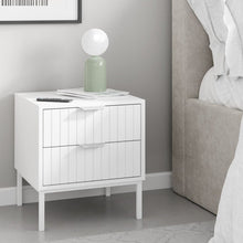 טען את התמונה לגלריה , זוג שידות צד אלגנטיות בצבע לבן