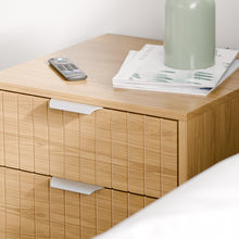 טען את התמונה לגלריה , שידת צד 2 מגירות בצבע אלון