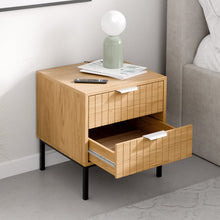 טען את התמונה לגלריה , שידת צד מגירות פתוחות בצבע אלון