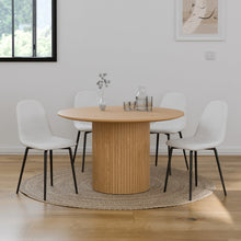 טען את התמונה לגלריה , רביעית כיסאות פינת אוכל בריפוד בד לבן