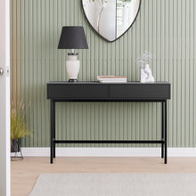 טען את התמונה לגלריה , קונסולת כניסה מרהיבה המשלבת עץ ומתכת שחור