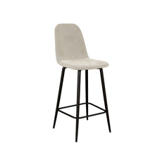 טען את התמונה לגלריה , כיסא בר מעוצב מקטיפה צבע שמנת