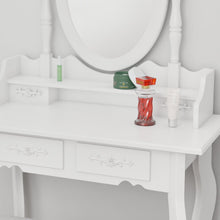 טען את התמונה לגלריה , שידת איפור בסגנון וינטאג' מרהיבה כולל כיסא בשני צבעים לבחירה