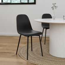 טען את התמונה לגלריה , כיסא לפינת אוכל דמוי עור תעשייתי שחור