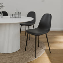 טען את התמונה לגלריה , כיסא לפינת אוכל דמוי עור תעשייתי שחור