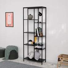 טען את התמונה לגלריה , ספריה מודרנית מדורגת לעיצוב הבית שחור