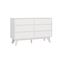 טען את התמונה לגלריה , קומודת שש מגירות מודרנית בלבן