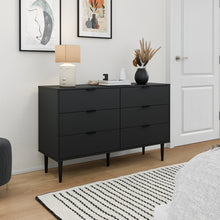 טען את התמונה לגלריה , קומודה שש מגירות שחור