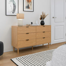 טען את התמונה לגלריה , קומודה שש מגירות אלון