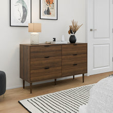טען את התמונה לגלריה , קומודה שש מגירות אגוז