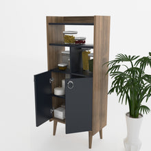 טען את התמונה לגלריה , ארון רב תכליתי אגוז פחם במצב פתוח לכל חדר בבית