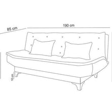 טען את התמונה לגלריה , ספה תלת מושבית נפתחת בצבע ירוק ים מידה