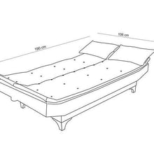 טען את התמונה לגלריה , ספה תלת מושבית נפתחת בצבע ירוק ים - מידות