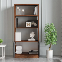 טען את התמונה לגלריה , ספרייה מעוצבת בצבע עץ בארוק פחם פתוחה