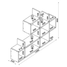 טען את התמונה לגלריה , מדף מעוצב בסגנון כוורת - מידות