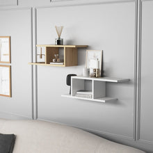 טען את התמונה לגלריה , זוג מדפים מעוצבים אלון ולבן