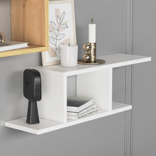 טען את התמונה לגלריה , זוג מדפים מעוצבים מבט מקרוב לבן