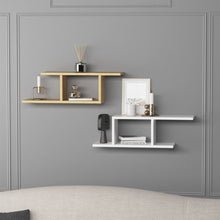 טען את התמונה לגלריה , זוג מדפים מעוצבים אלון ולבן