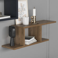 טען את התמונה לגלריה , זוג מדפים מעוצבים מבט מקרוב אגוז