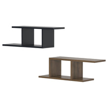 טען את התמונה לגלריה , זוג מדפים מעוצבים פחם ואגוז