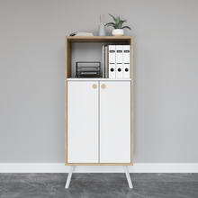 טען את התמונה לגלריה , ארונית אחסון בעיצוב מינימליסטי ונקי אלון לבן