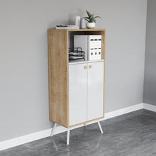 טען את התמונה לגלריה , ארונית אחסון בעיצוב מינימליסטי ונקי אלון לבן