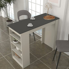 טען את התמונה לגלריה , שולחן בר פונקציונאלי בקרם אבן עם פלטה אפורה