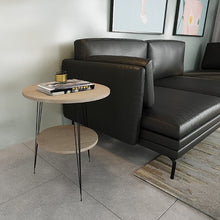 טען את התמונה לגלריה , שולחן צד לסלון מודרני בעל שני מדפים ורגלי מתכת מעוצבות